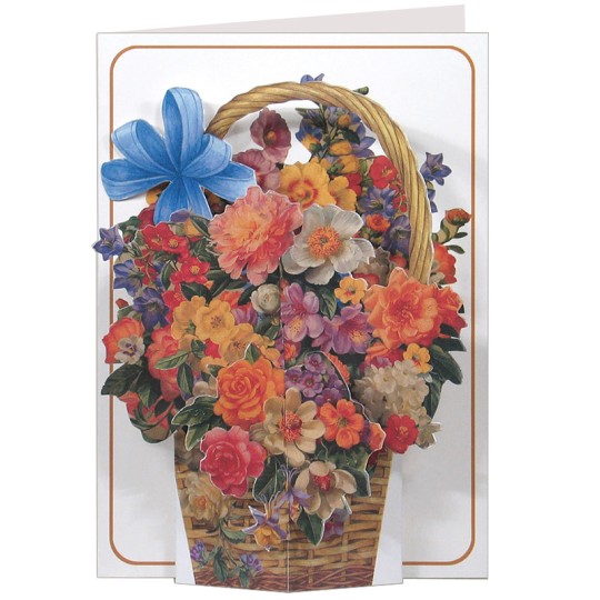 3-D Flower Basket Card ~ England